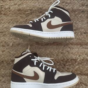 Nike High-Top Sneakers - Brown and Beige